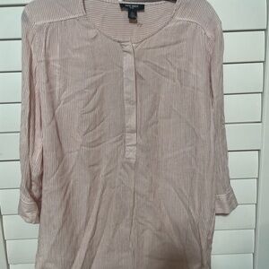Nine West Pink and White Striped Blouse